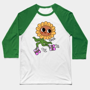 Skating Sunflower Baseball T-Shirt